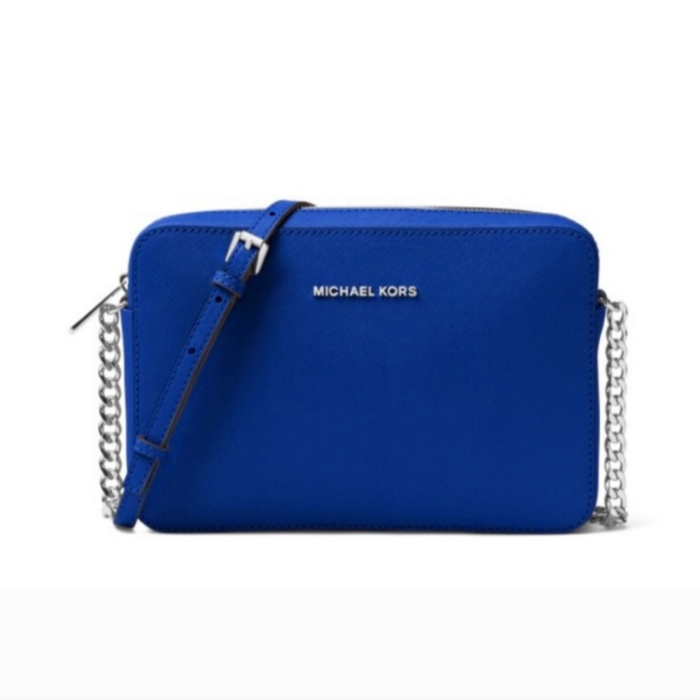 NWOT Michael Kors Blue Jet Set Saffiano Crossbody Bag
